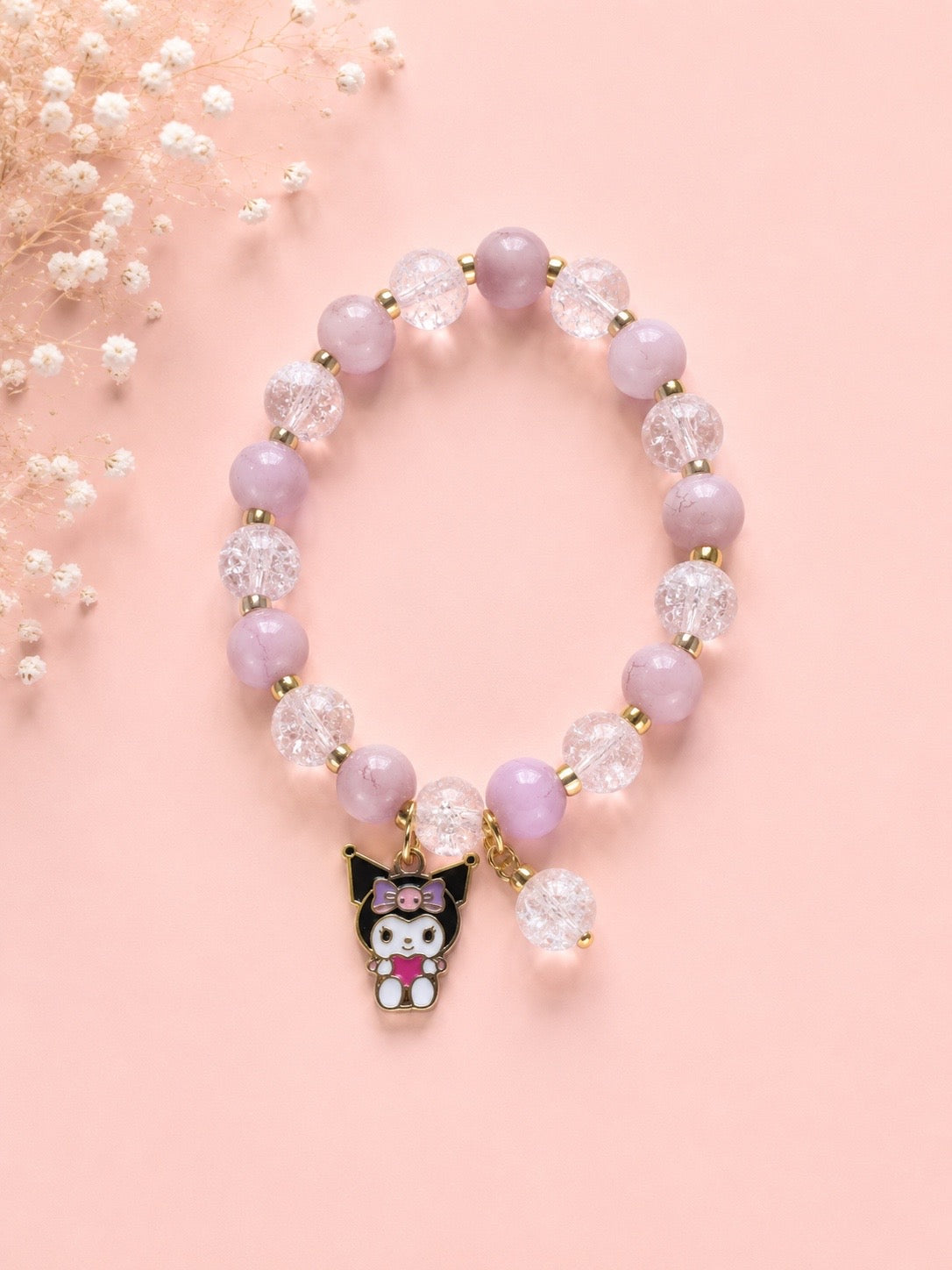 Kuromi Crystal Bead Bracelet