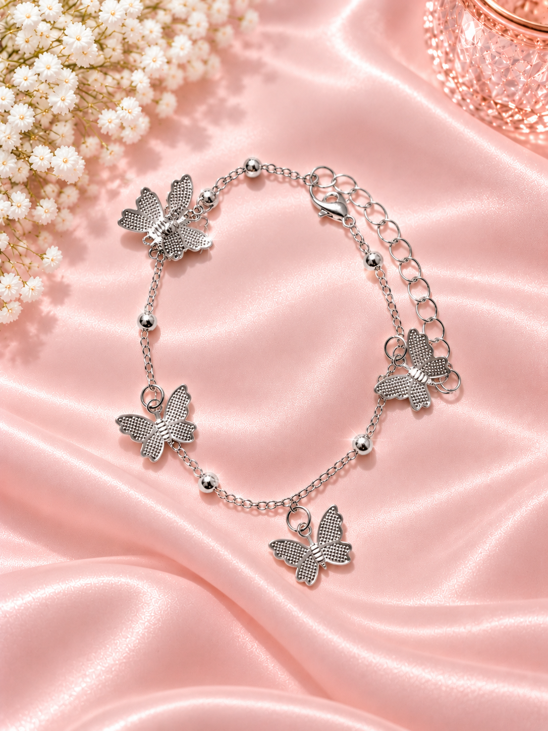 Opaluxe Butterfly Charm Anklet