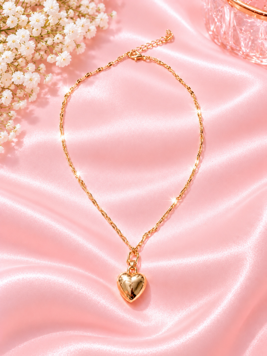Golden Heart Charm Necklace