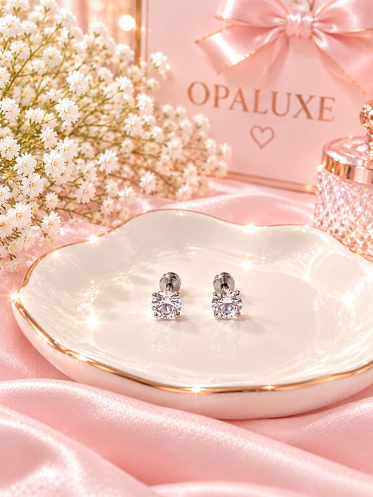 Opaluxe Classic Diamond Stud Earrings