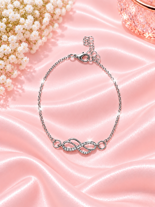 Opaluxe Crystal Infinity Anklet