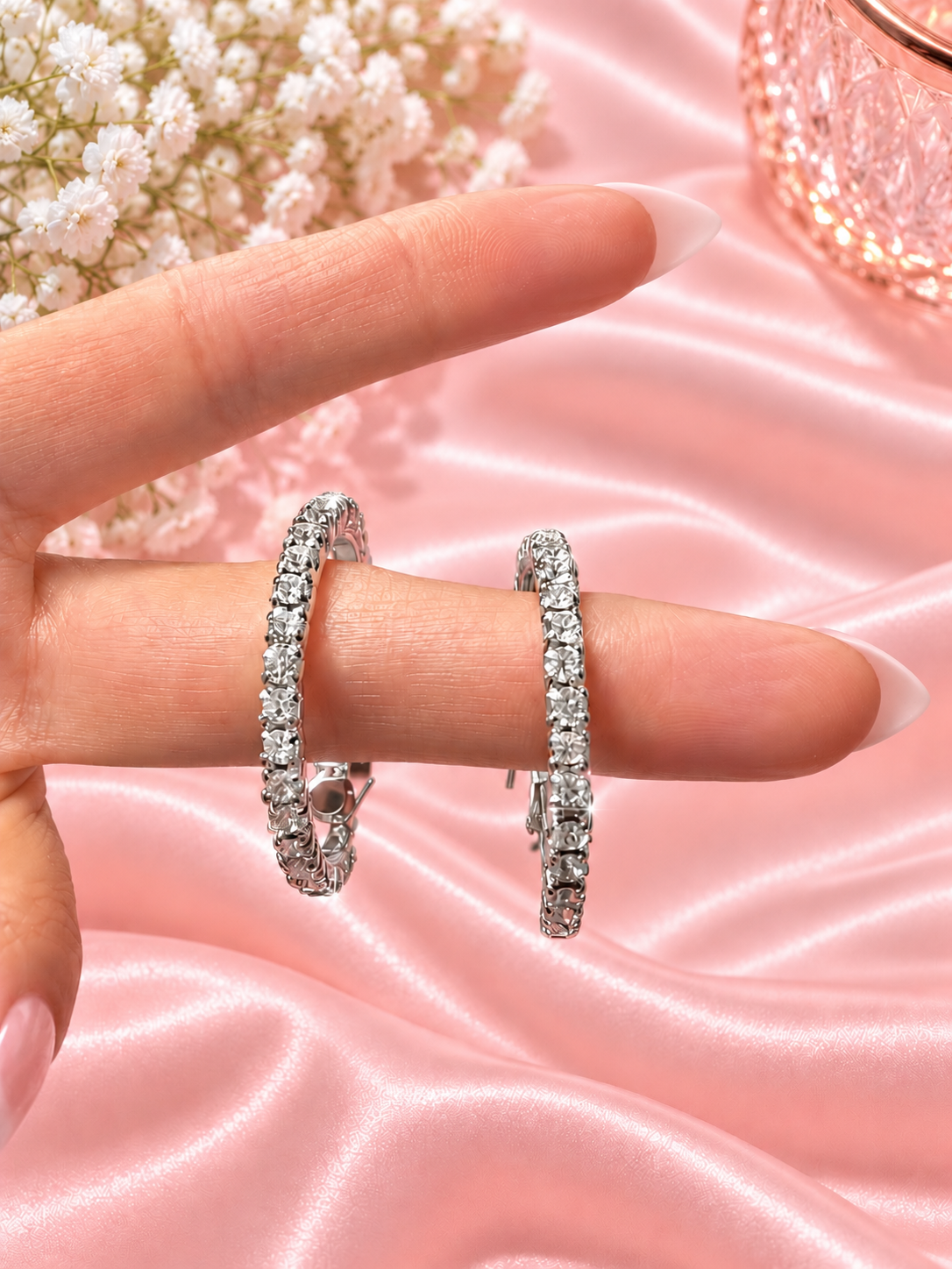 Opaluxe Sparkle Hoop Earrings
