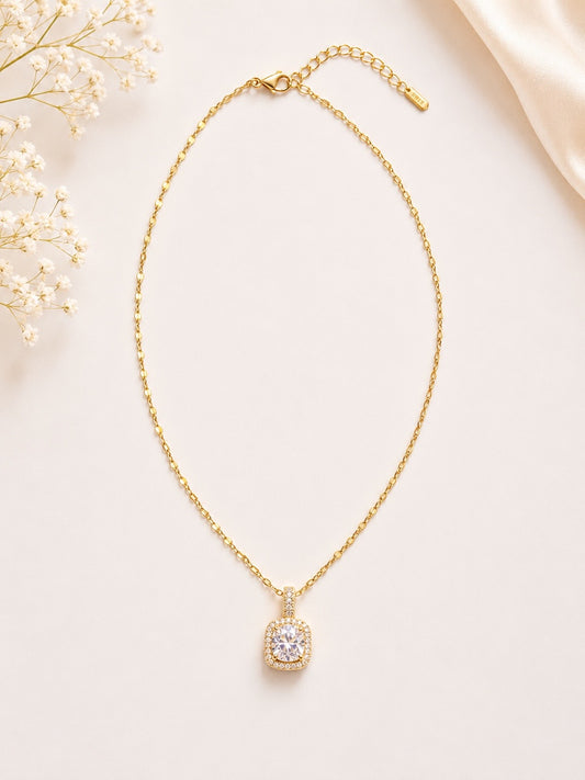 Radiant Halo Crystal Necklace