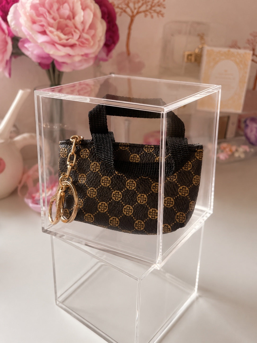 Mini Tote Bag Key Charm