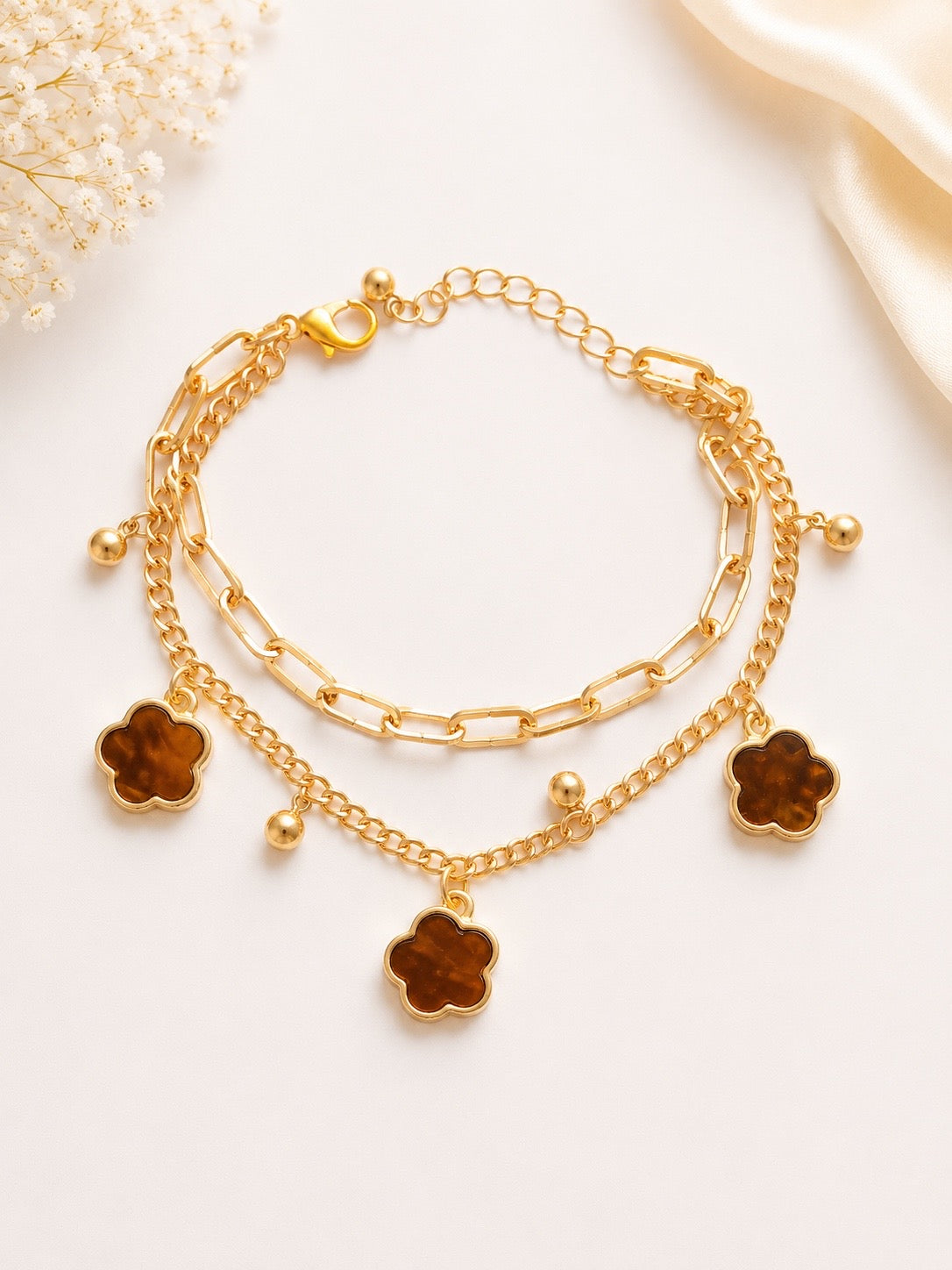 Clover Charm Anklet – Available in 3 Beautiful Colours