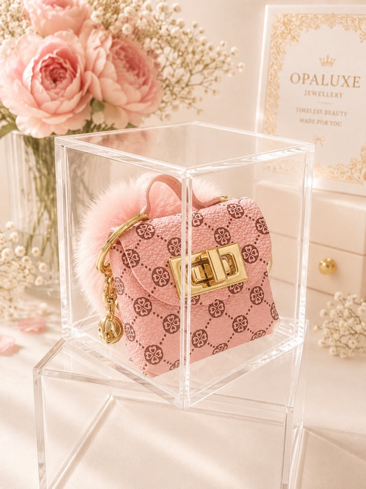 Luxury Mini Backpack Bag Charm – Blush Pink
