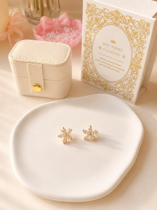 Crystal Flower Stud Earrings
