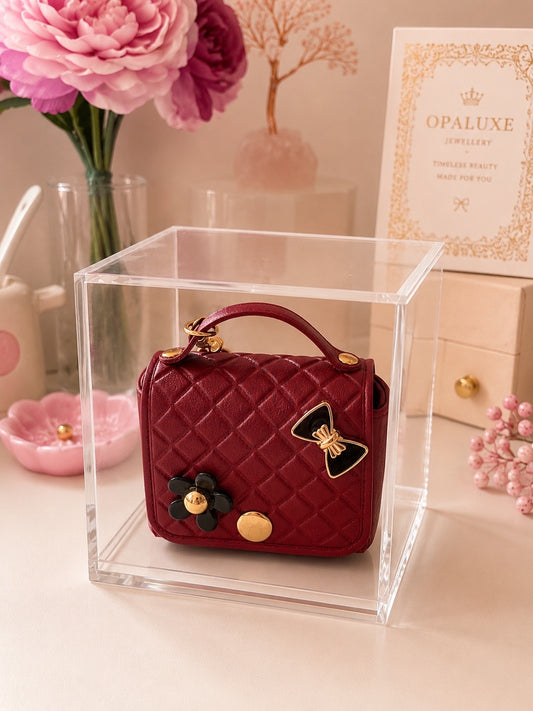Quilted Mini Handbag Key Charm