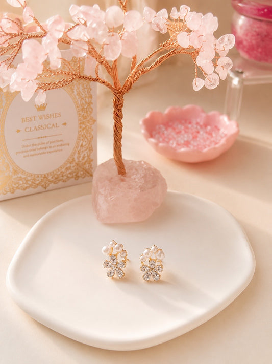 Pearl Blossom Stud Earrings