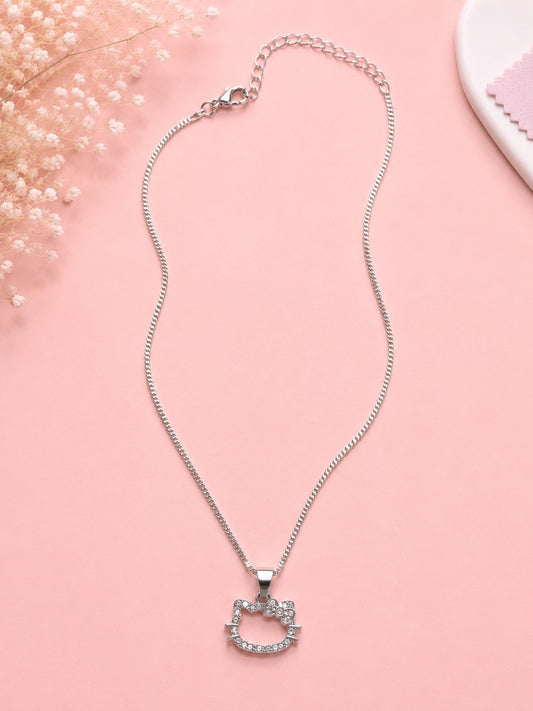 Crystal Kitty Pendant Necklace