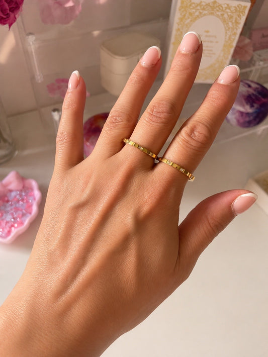 Gold Crystal Band Ring