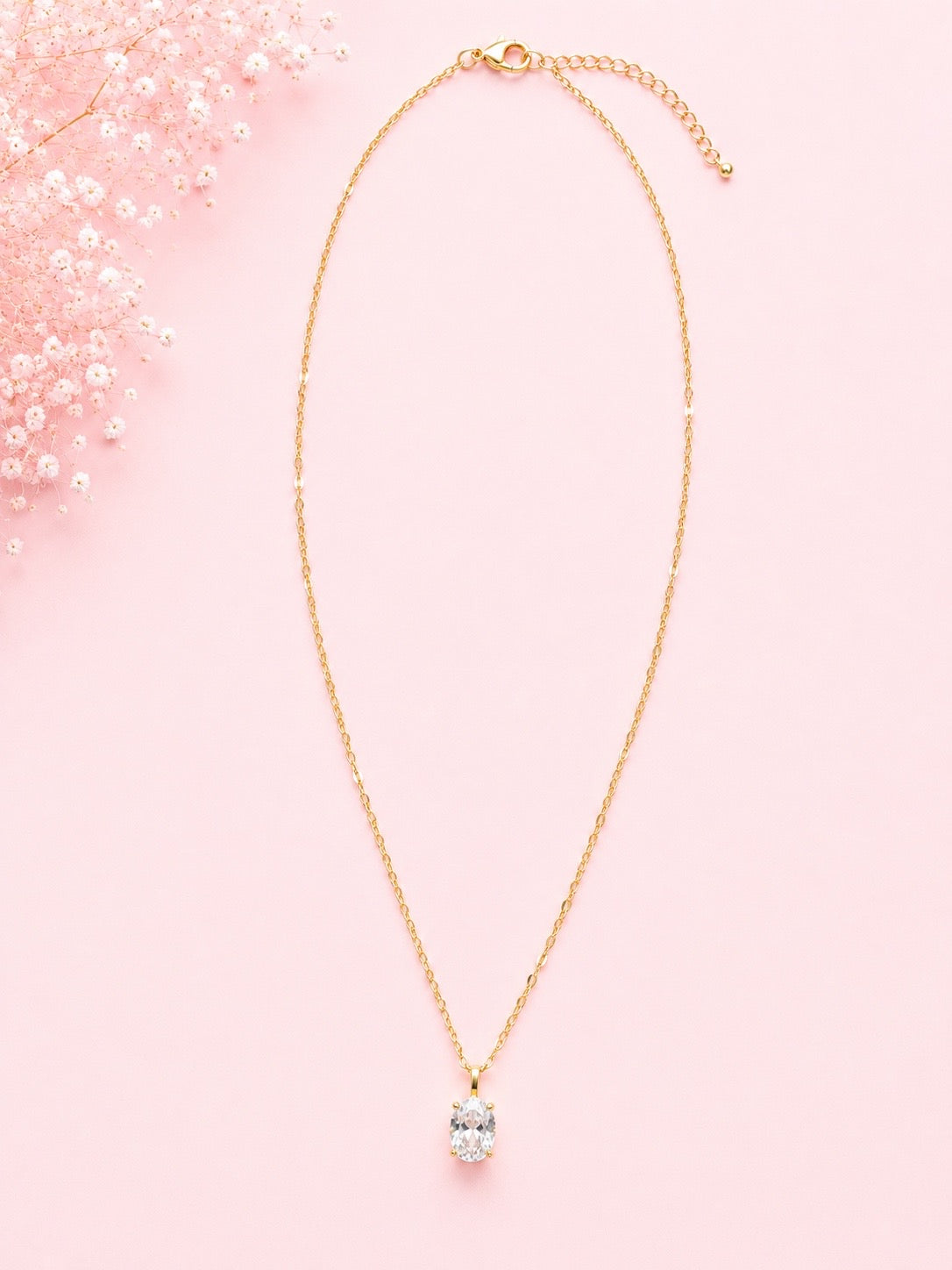 Crystal Solitaire Necklace